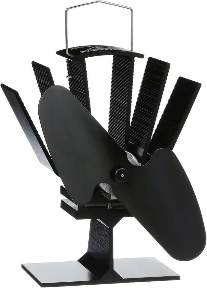 Ecofan Mini Ofenventilator – Kompaktes Klassik-Design – 85 CFM – Ideal für Holzöfen – Wärmebetriebener Ventilator zur Effizienten Luftzirkulation & Brennstoffeinsparung, Black