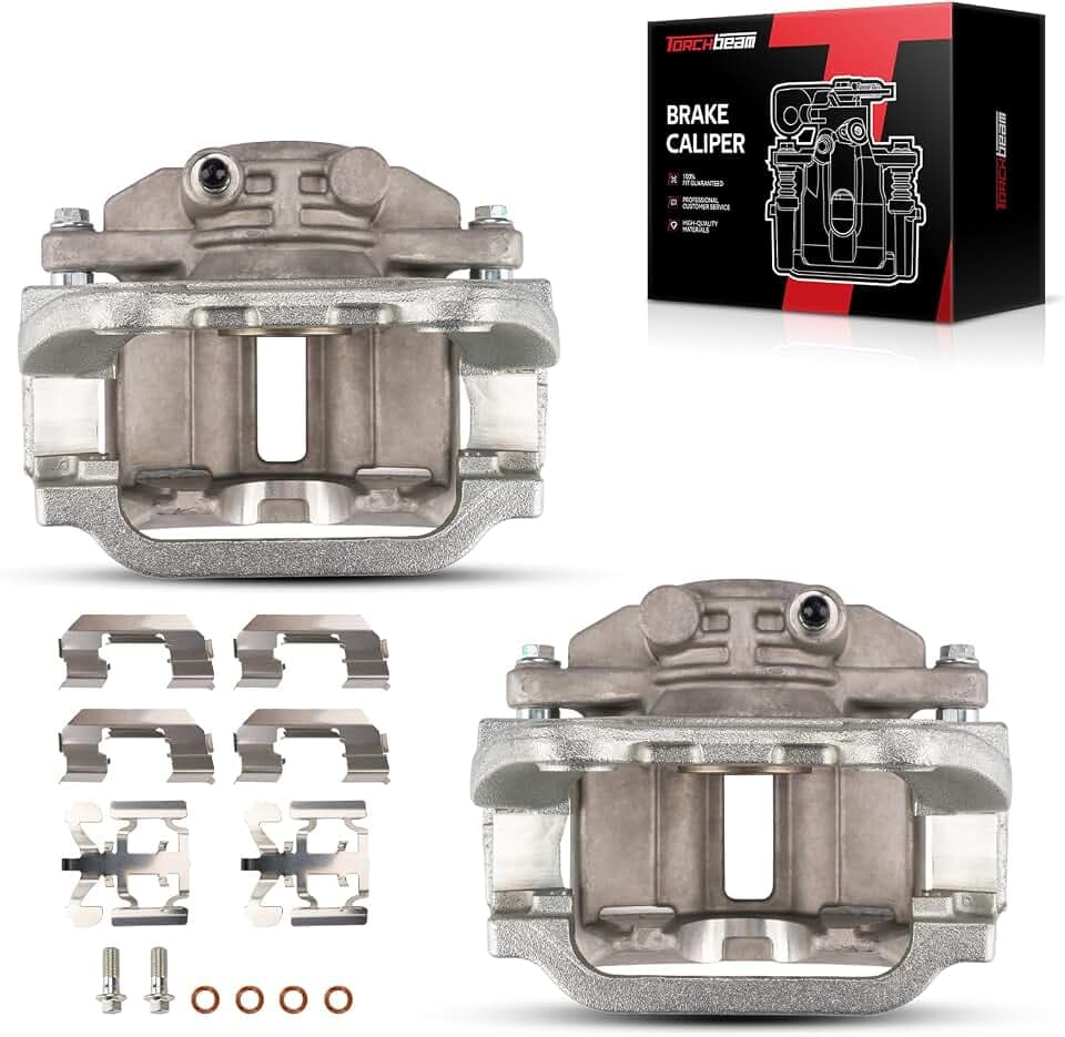 Torchbeam 2PCS Rear Driver and Passenger Side Brake Caliper For Chevrolet GMC Cadillac for 1999-2002 Silverado 1500, 1999-2002 Sierra 1500, 2001 Tahoe, Disc Brake Caliper Assembly # 18B4727+18B4726