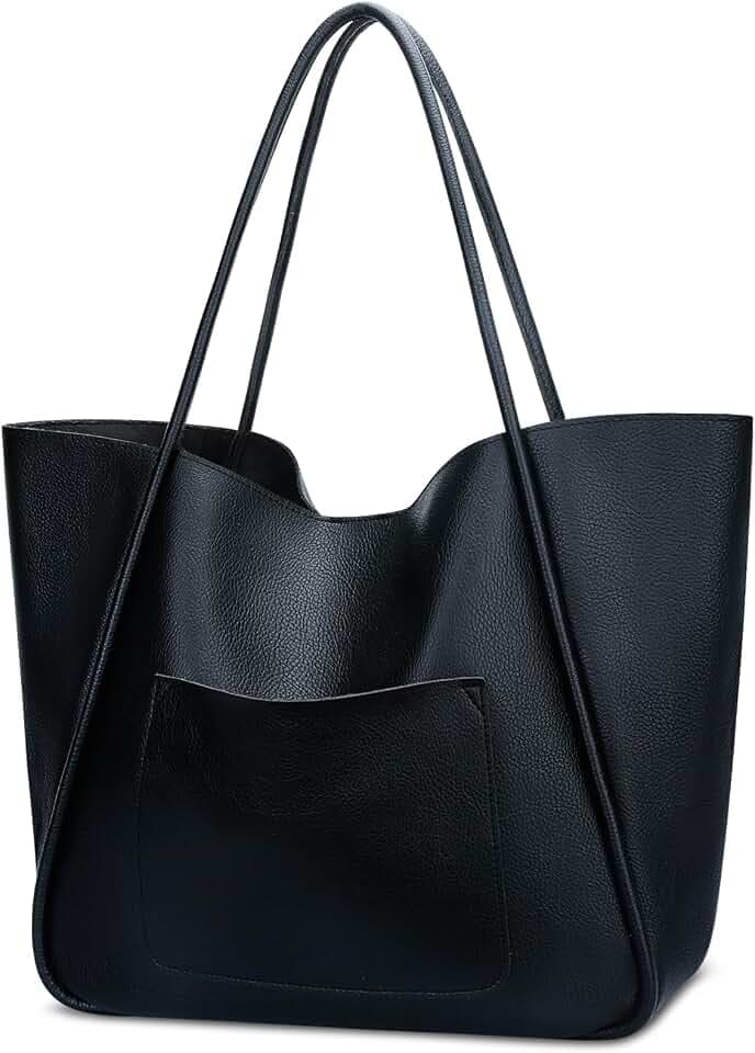 KKXIU Tote Bag for Women Vegan Leather Shoulder Purse Large Capacity Travel Bag