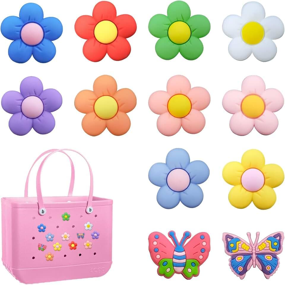 12-Pack Charms for Bogg Bag, Rubber Beach Decor