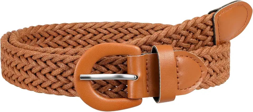 JASGOOD Straw Woven Belts for Women Rattan Fashion Womens Belt Boho Braided Raffia Belts for Dresses Pants