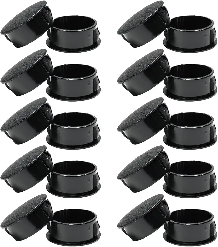 20PCS 1 In/25 mm Plastic Plug for Round Hole, Snap in Locking Flush Type Panel Plugs Door Screw Hole Fastener Covers for Kitchen Cabinet Furniture Electric Boxes Tube Pipe Choke Plug