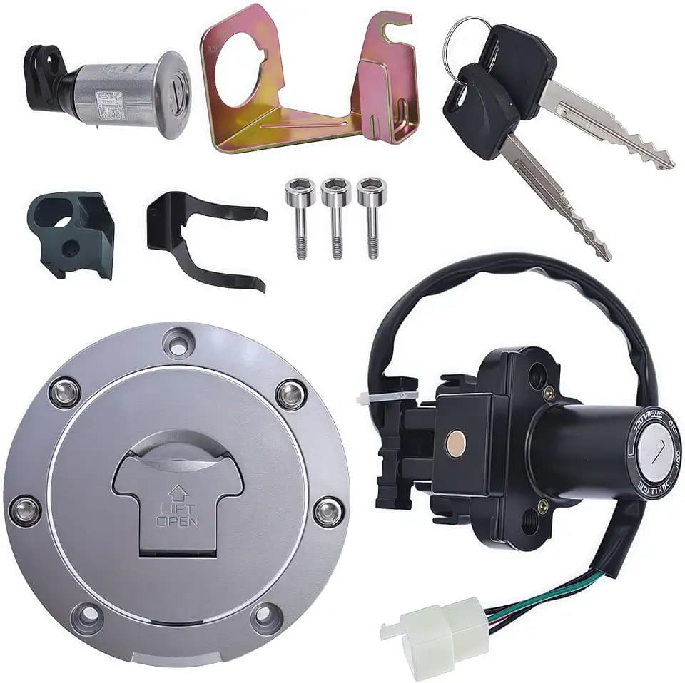 WFLNHB Ignition Switch Fuel Cap Seat Lock Key Set Replacement for Honda CBR600F4i CBR1000RR CBR1100XX CBR600RR CBR900RR CBR929RR CBR954RR VTR1000