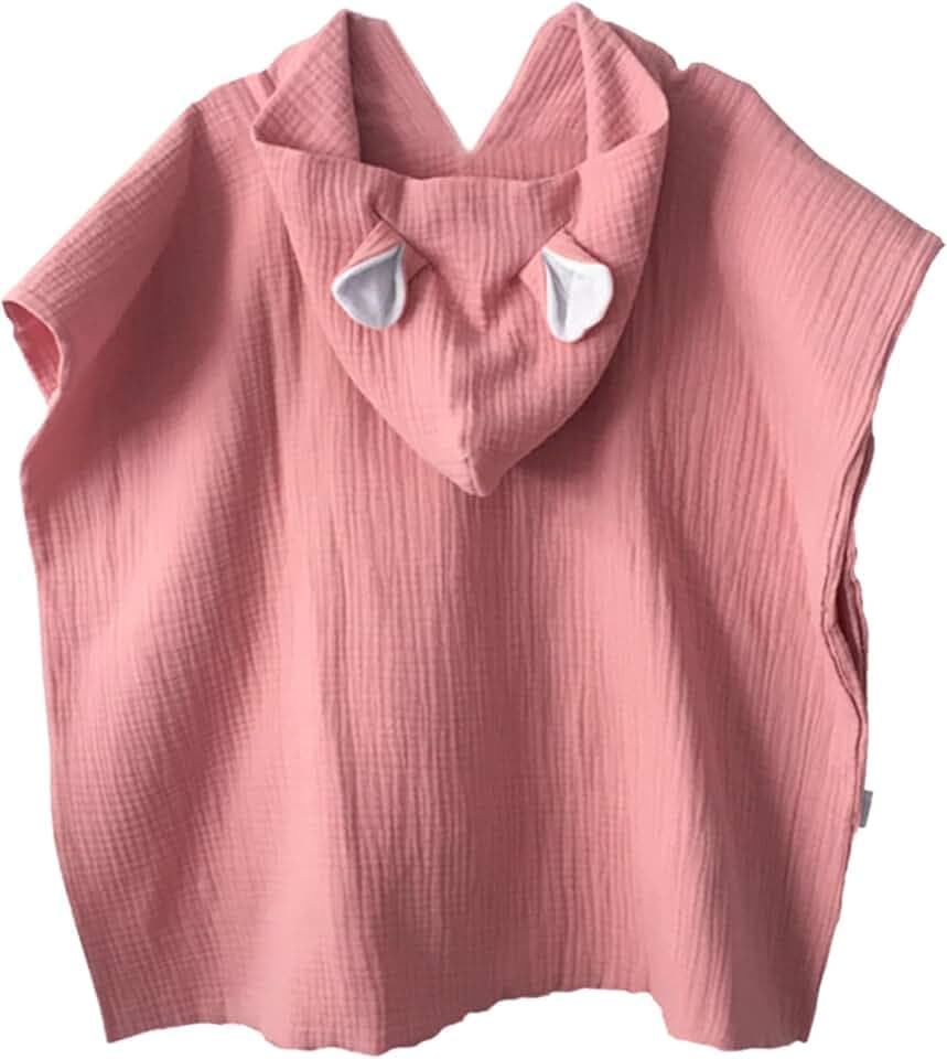 MIMUSELINA Badeponcho Kinder aus 100% Baumwoll-Musselin | Bademantel Baby und Baby Badetuch in einem | Leicht, saugfähig und schnelltrocknend | Für Bad, Strand und Pool