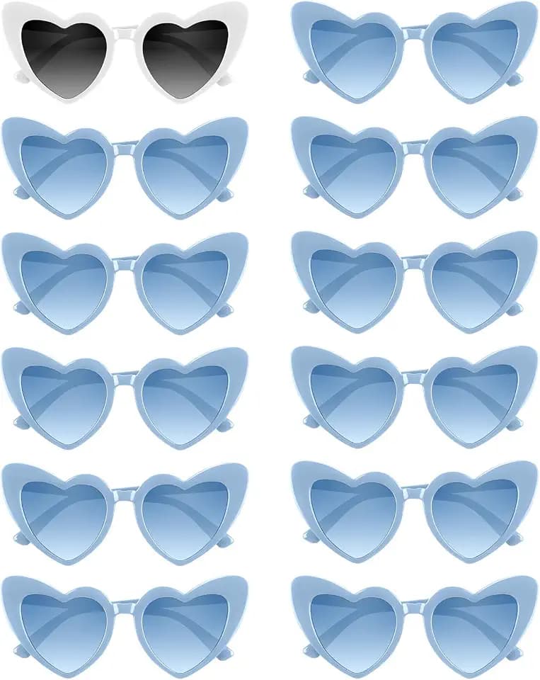 4/6/8/10/12 Stück Herz Sonnenbrille Vintage Herzförmige Brillen Brautjungfer Sonnenbrillen für Brautpartys Hochzeiten
