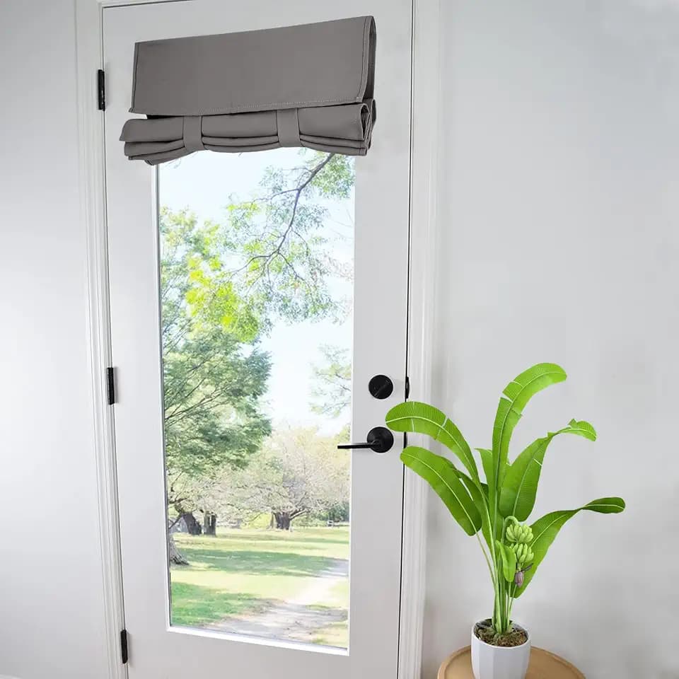 WdFour French Door Curtains with Silky Feel Thermal Insulated Noise Reducing Blackout Curtains for Glass Door Office (25W x 80L, 1 Panel, Dark Gray)