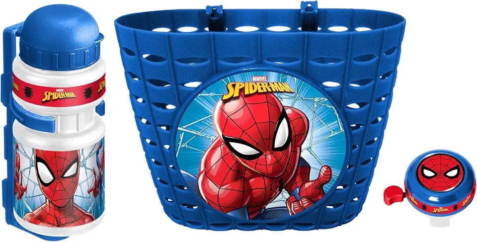 STAMP - KORB + TRINKFLASCHE + KLINGEL - SPIDERMAN, Blau