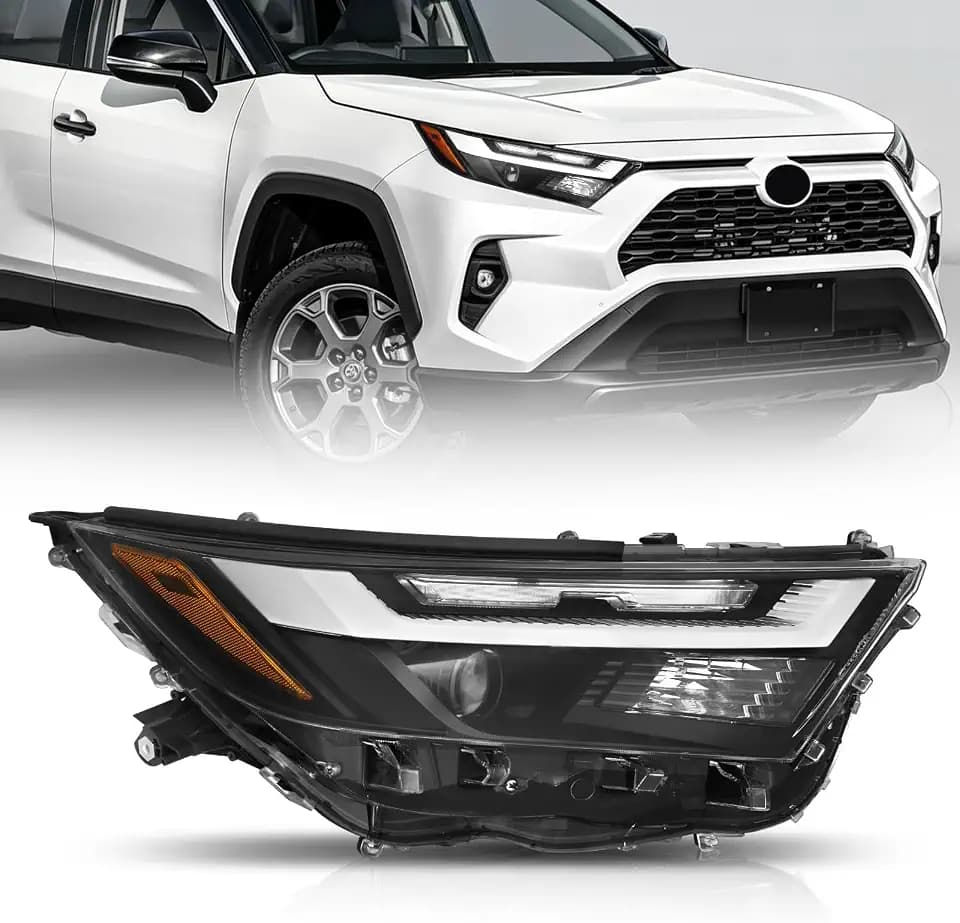 JFN LED Headlight Compatible with 2022-2025 Toyota RAV4 Adventure/Trail/TRD Off-Road/XLE/XLE Premium 2023-2024 RAV4 LE USA Built HeadLamp (Passenger Side (Right))