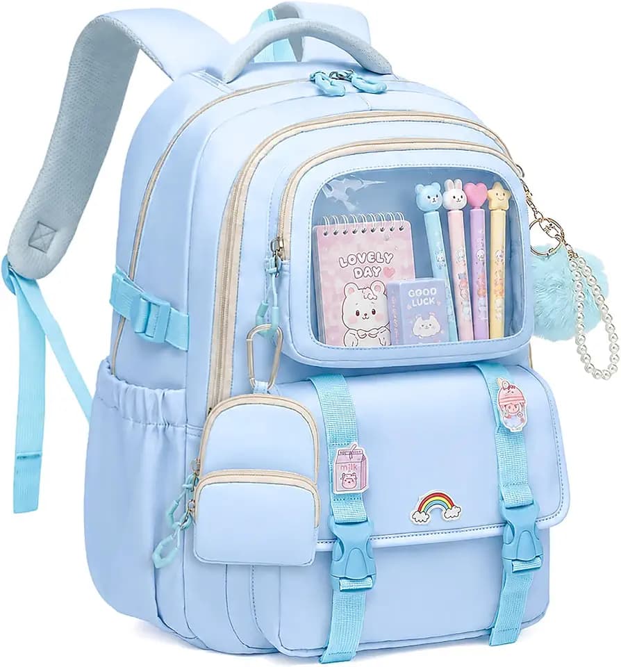 Girls Backpack, Kawaii Kids Backpacks for Girls Multiple Pockets School Bookbag for Primary Elementary School