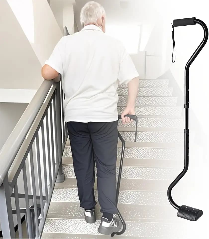 Stair Assist Cane with Foot Lifter, Stair Helper Climbing Cane for Seniors