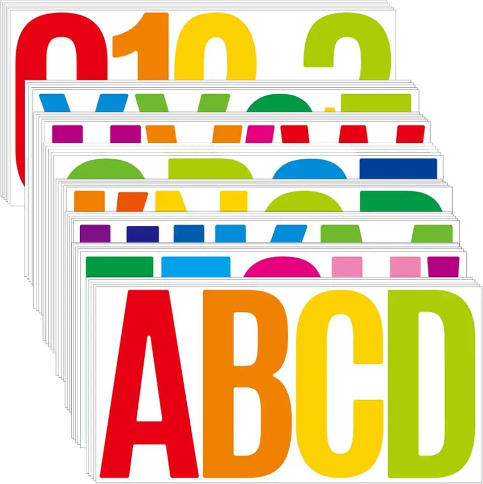 220 PCS 41 Sheets Letter Stickers,Bulletin Board Letters (Colorful, 6 Inch)
