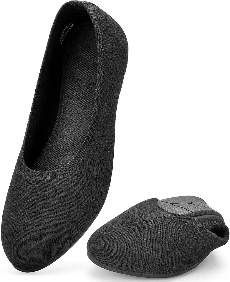 Puxowe Women's Ballet Flats Stretch Knit Comfortable Slip On Walking Shoes