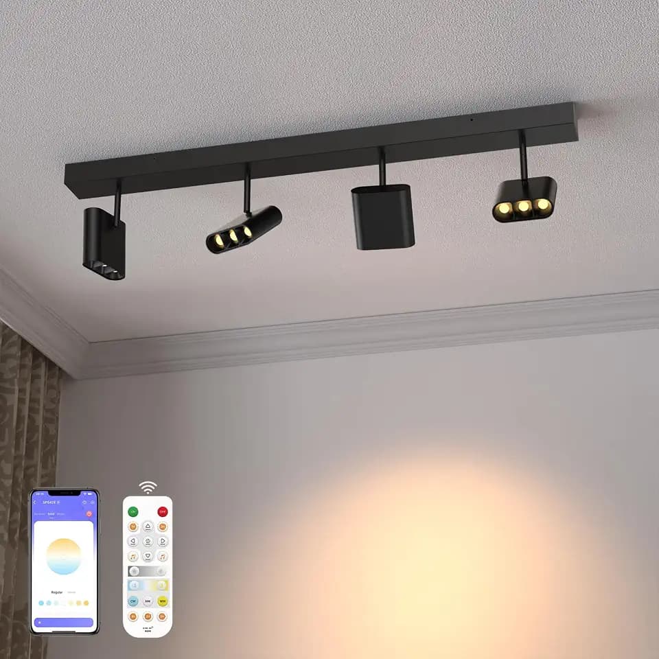 4-Light Heads Track Lighting Kit, Track Lighting Fixtures
