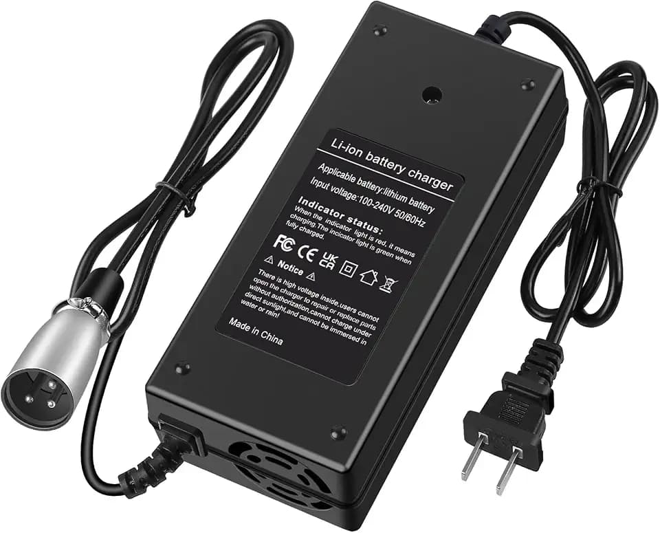 54.6V 2A Charger for Heybike Mars/Ranger, Ecotric Hammer 48V Fat, Rad Power, Raleigh, Pedego, Freego 3-Pin Male XLR Scooter 48V Lithium Battery