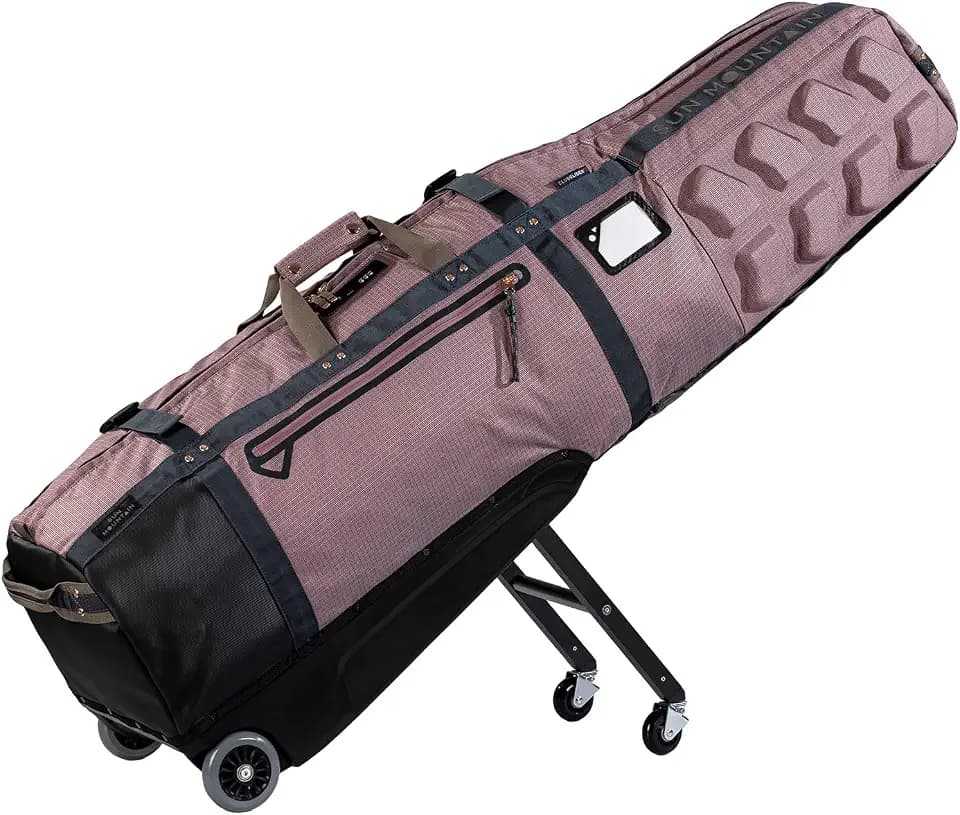 Sun Mountain ClubGlider 3 Golf Travel Bag - 4-Wheel Rolling Retractable-Leg System, Heavy-Duty Ballistic Nylon, Integrated TSA Lock