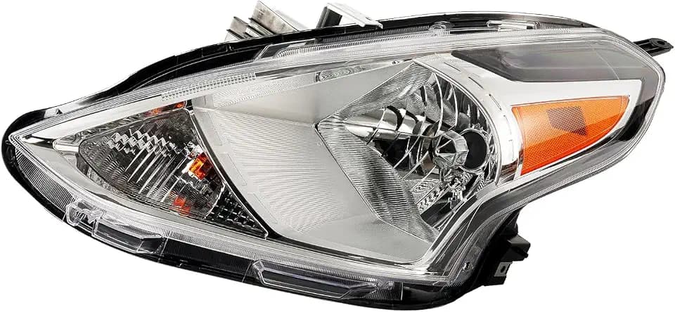 Torchbeam Headlight Assembly, Compatible with Versa 2015-2019, Bumper Headlamp Chrome Housing Amber Reflector, Driver Side