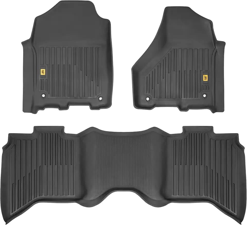 CAT® JustFit™ 3D Custom Fit Floor Mats for Dodge Ram 1500 Crew Cab 2009-2018, Dodge Ram 2500/3500 Crew Cab 2010-2018, Classic 2019-2024 - Heavy Duty Floor-Liner Protection Laser Measured
