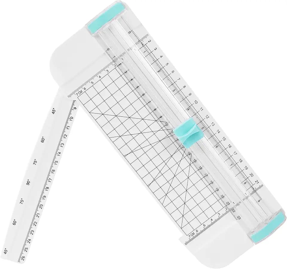 Flintronic Papierschneider, A5 Mini-Papierschneidegerät, Tragbare Papierschneidemaschin mit Automatischem Sicherheitsschutz, Schneidemaschine Papier Cutter für Scrapbooking,Karten,Bastelpapier,Fotos