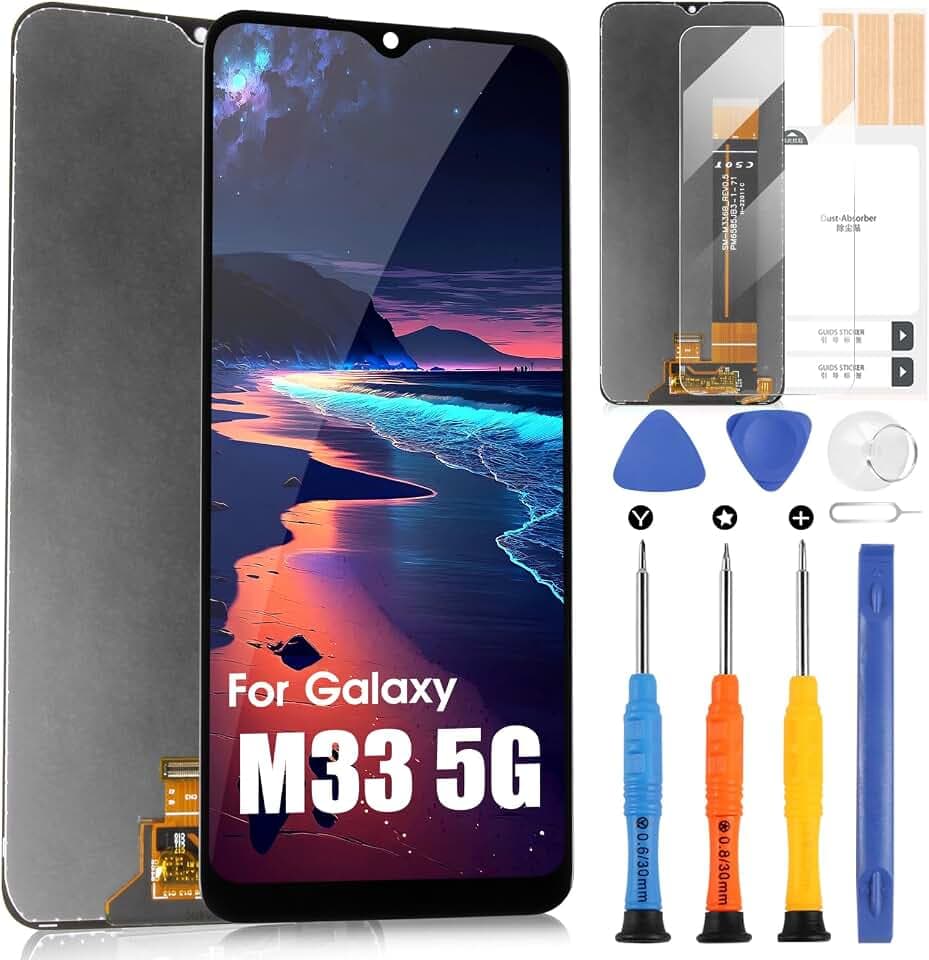 ARSSLY LCD Display für Samsung Galaxy M33 5G Display für Galaxy M33 5G SM-M336B SM-M336BU Touchscreen Digitazer Full Assembly Ersatz Bildschirm mit Reparatur Kit (Schwarz, Incell)