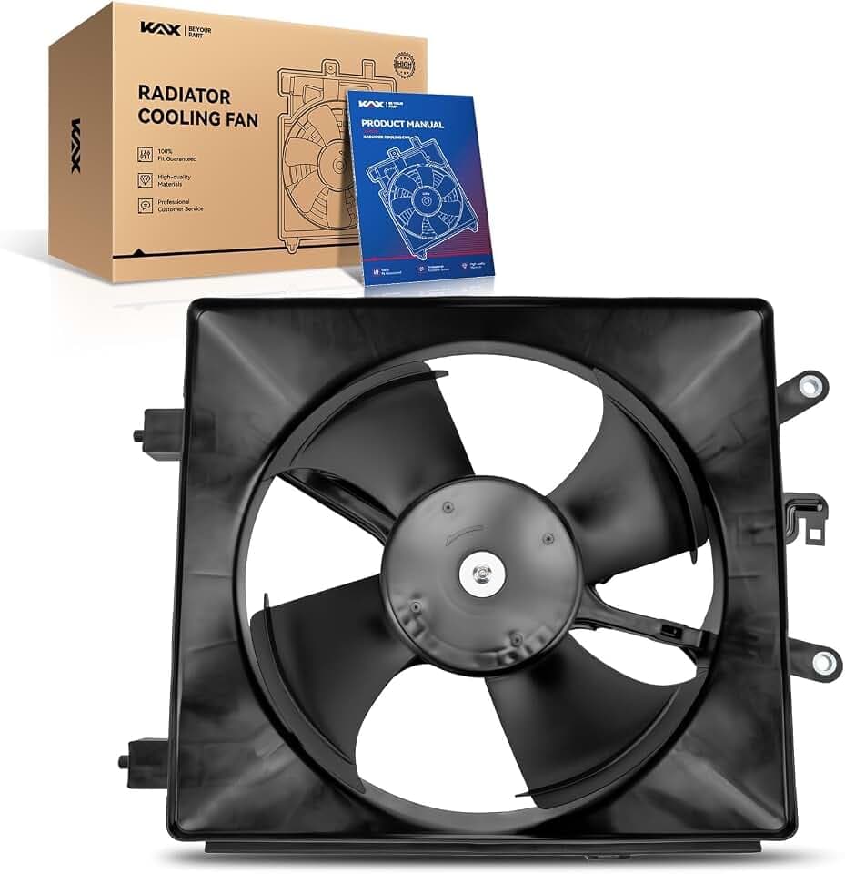 KAX Engine Radiator Cooling Fan, Compatible with 2001-2005 Civic 1.7L, Replace # 620-220, 38605PLCJ013, FA701, 75350, 38616PMMA01, 38615PMMC00, 38611PMMA01