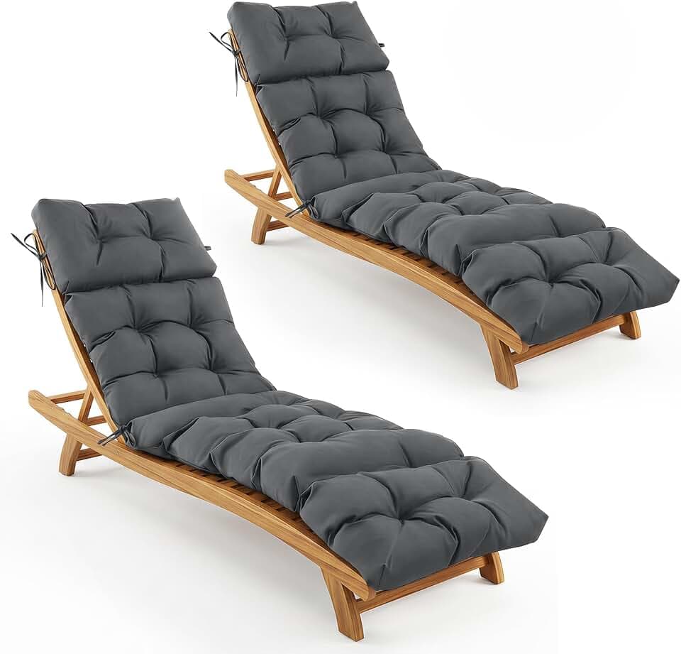 Outdoor Chaise Lounge Cushions, Waterproof Lounge Chair Cushions