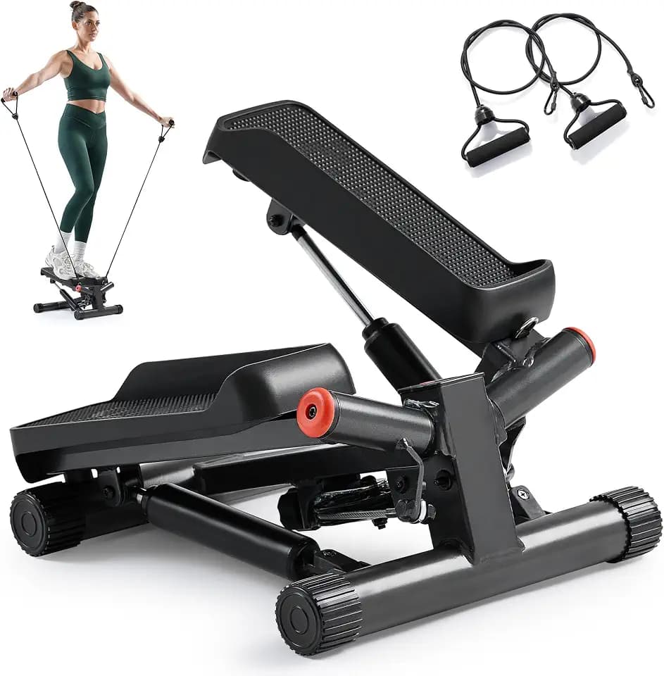 Sunny Health & Fitness Twist Stair Stepper with Resistance Bands