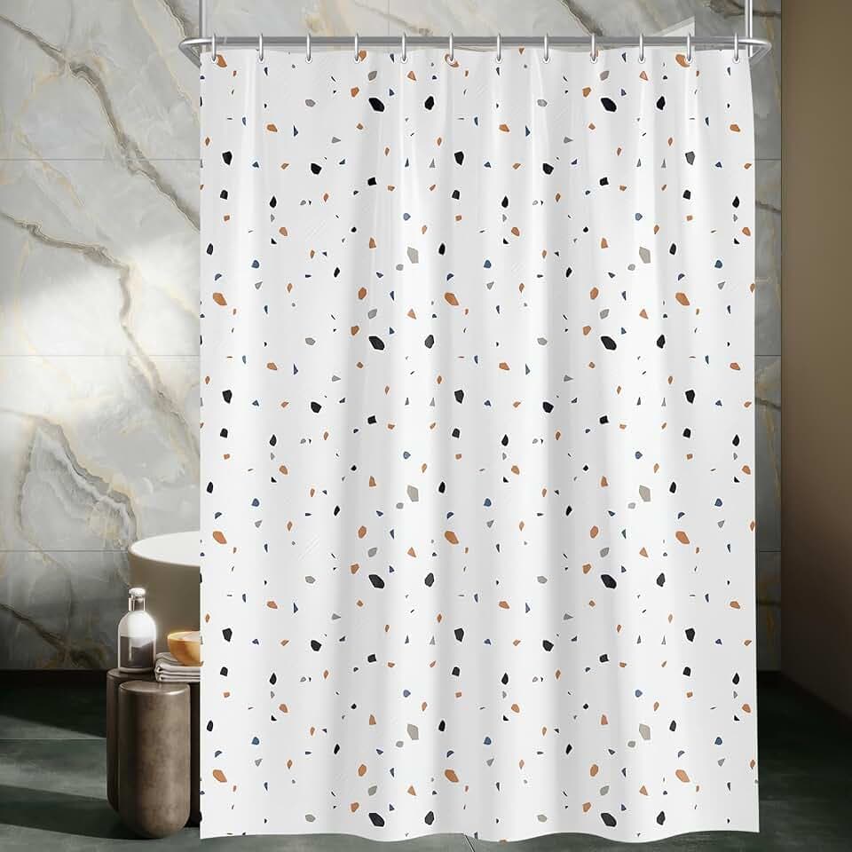 Lerores Duschvorhang 300x200 cm Wassermühle, Beschwerter Saum Antischimmel Textil, Wasserabweisend, Waschbar Polyester Badevorhänge mit 16 Ösen und Duschvorhangringen für Badezimmer, Badewanne