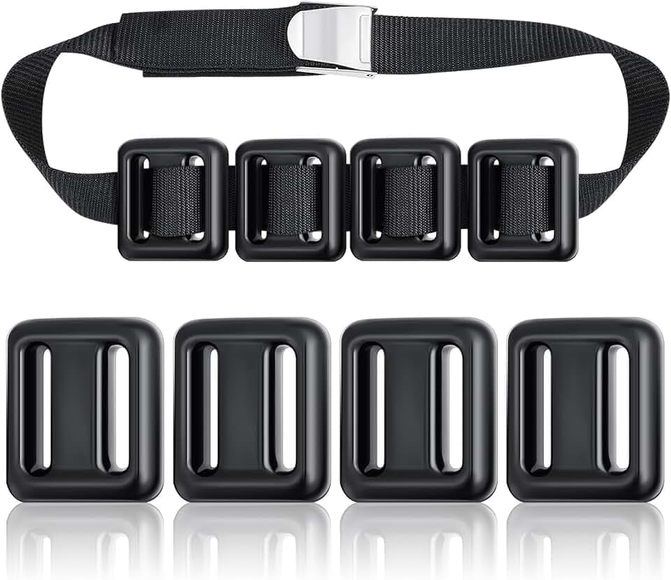 Tellegloww 4 Pcs Dive Weights Belt for Scuba Diving Coated Dive Weights Nylon Dive Belt with Metal Quick Release Buckle for Free Diving Spear Fishing