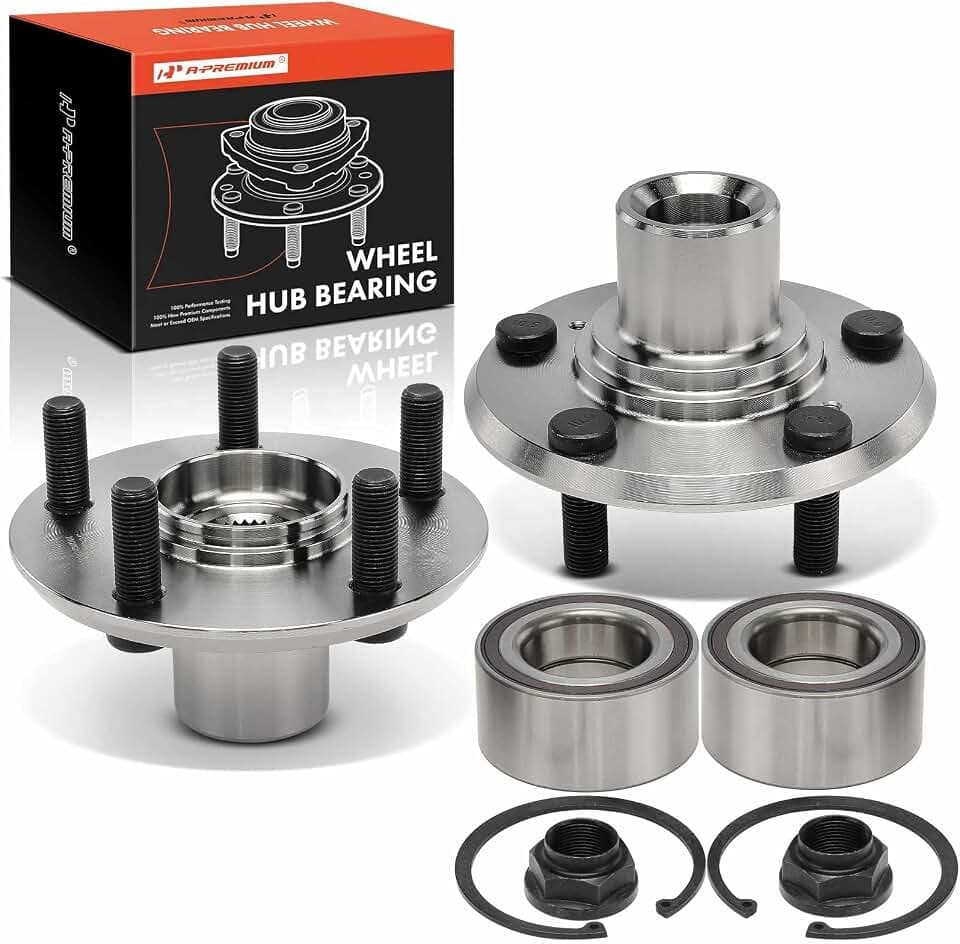 A-Premium 2 x Front Wheel Bearing and Wheel Hub Kit with Nut & 5-Lug