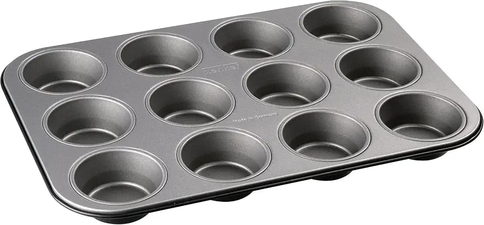 Zenker 12er Muffinform energy, Premium-Backform, für köstliche Kuchen, verkürzt die Backzeit um bis zu 20% (Farbe: silber/anthrazit), Menge: 1 Stück, Hellgrau und Dunkelgrau