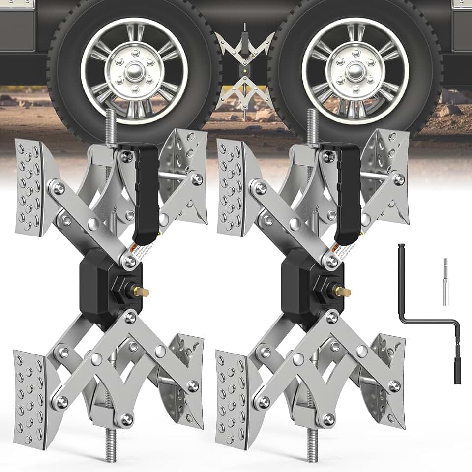 X-Shaped RV Wheel Stabilizer Chocks for RV Camper Trailers & Trucks 2 Pack