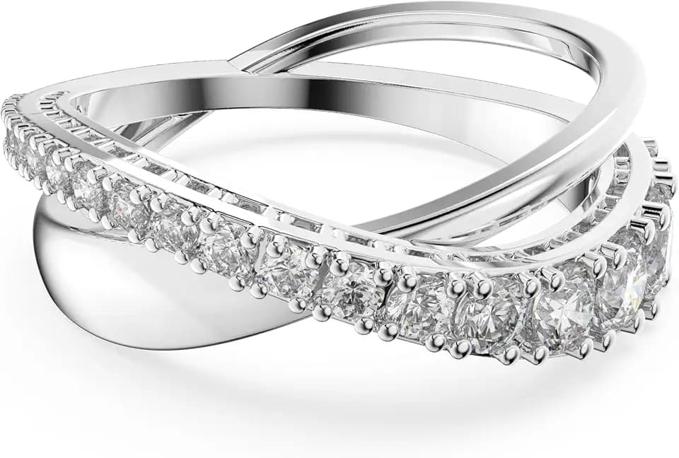 Swarovski Twist Crystal Ring Jewelry Collection, Rhodium Tone Finish