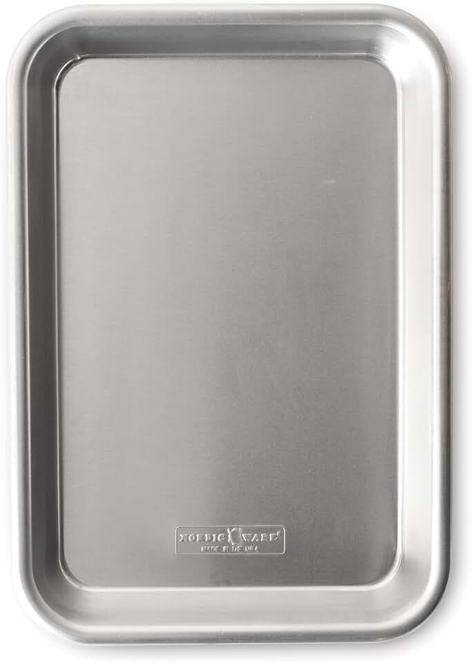 Nordic Ware Naturals Eighth Sheet - USA Made Uncoated Natural Aluminum Commercial Quality Sheet Pan, 1-Pack