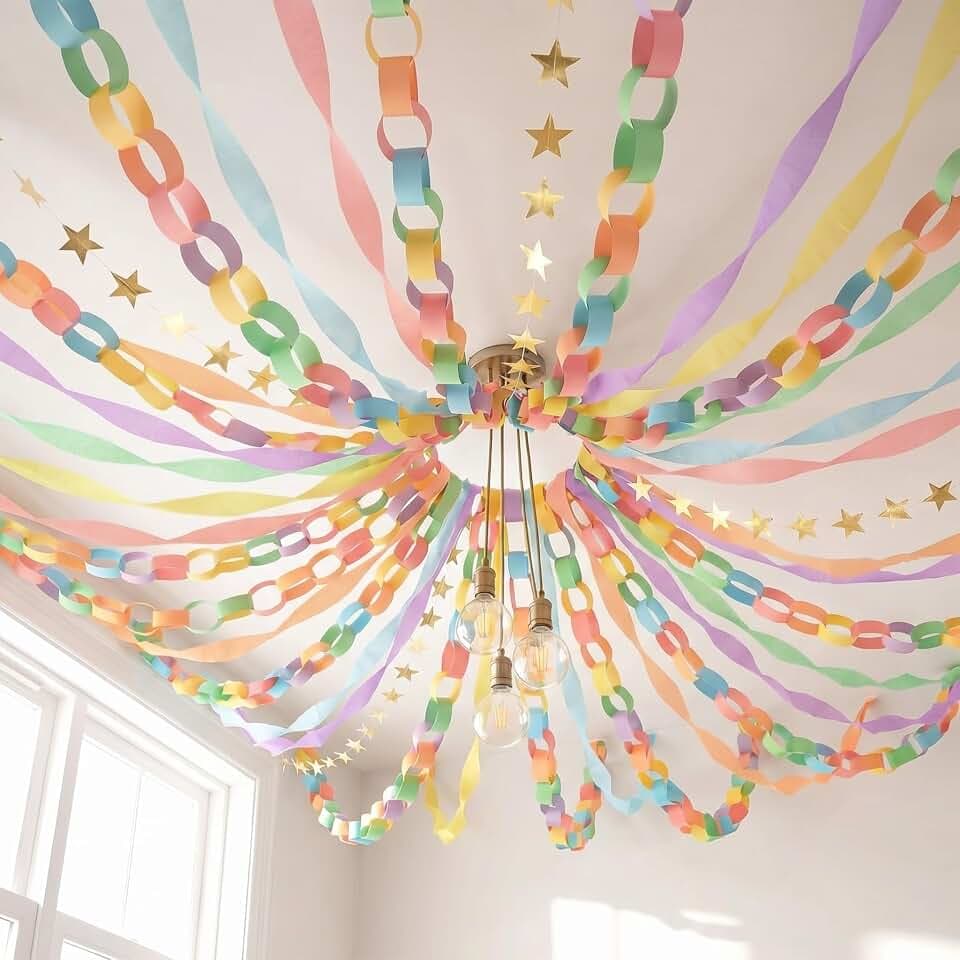 TaoBary Pastel Party Decorations 600 Sheet Paper Chain, Pastels, Same Size