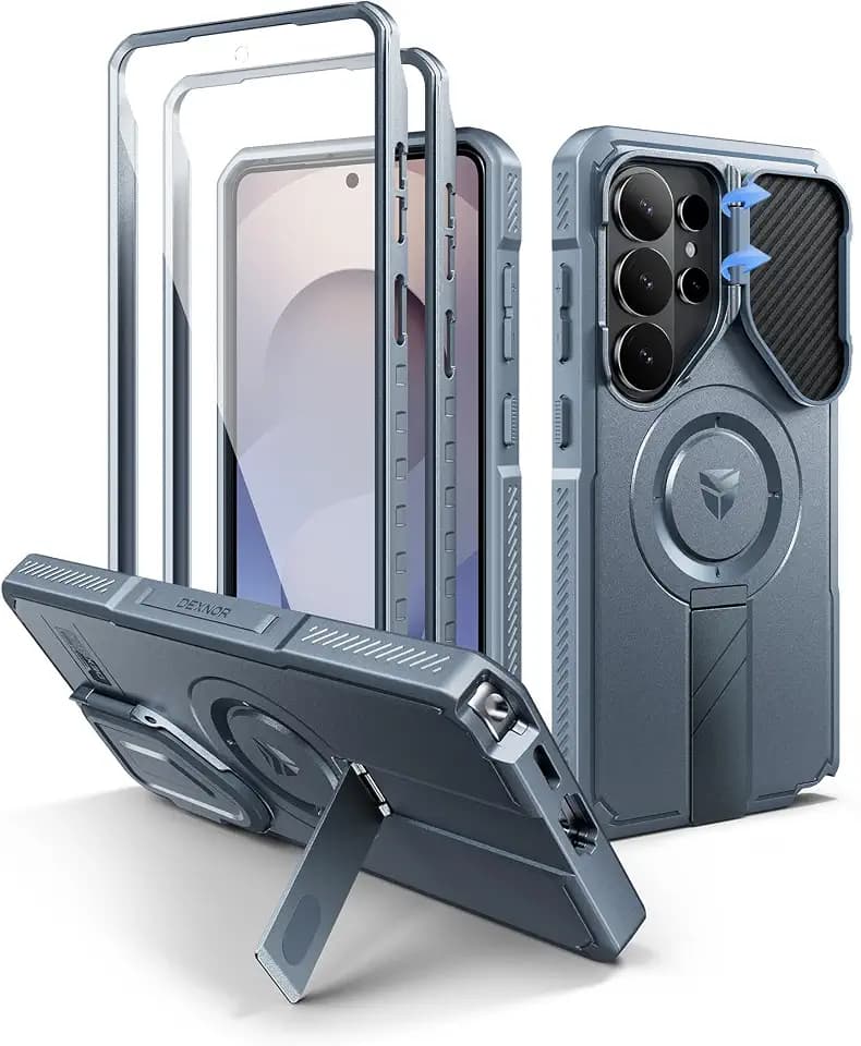Dexnor for Samsung Galaxy S26 Ultra Case with Camera Cover & Adjustable Kickstand & Screen Protector, Compatible with MagSafe, Rugged Shockproof Bumper Cases Magnetic Protective Cover(2026),Navy Blue
