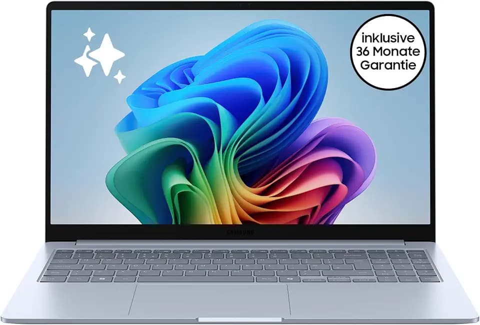 Samsung Galaxy Book4 Edge AI-Laptop, 15,6-Zoll-Display, 16GB RAM, Snapdragon X Plus Prozessor, Notebook 512GB Speicher, Copilot+ PC, Sapphire Blue, 3 Jahre Herstellergarantie [Exklusiv bei Amazon]