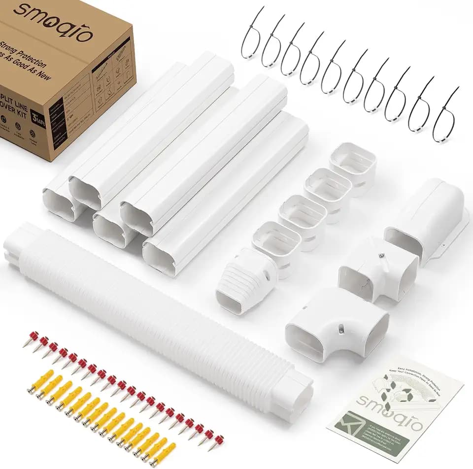 Mini Split Line Set Cover 3" 10Ft, Easy to Install with Instruction