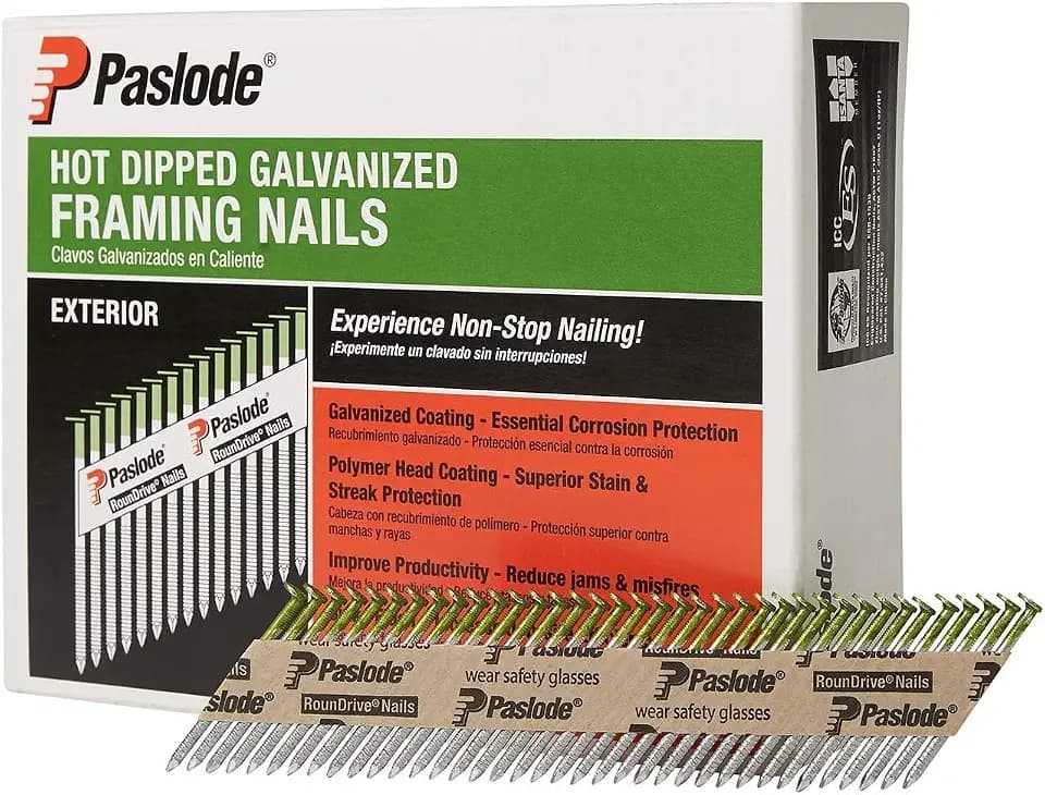 Paslode 30 Degree Galvanized Framing Nails, 2" x .113", Smooth, 2000 Ct