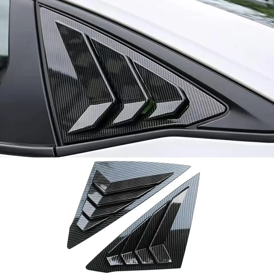 Rear Side Window Louvers for 11th Gen Civic Sedan, Compatible with Honda Civic 2022-2026 Accessories, Car Exterior Rear Side Window Louvers Air Vent Scoop Shades Cover Blinds-Carbon Fiber