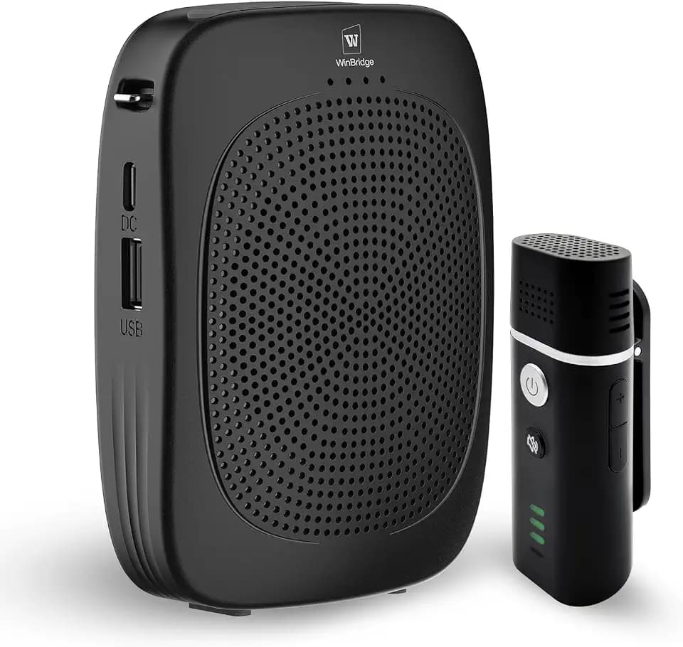 Bluetooth Voice Amplifier with Wireless Lavalier Lapel Mic for Teachers