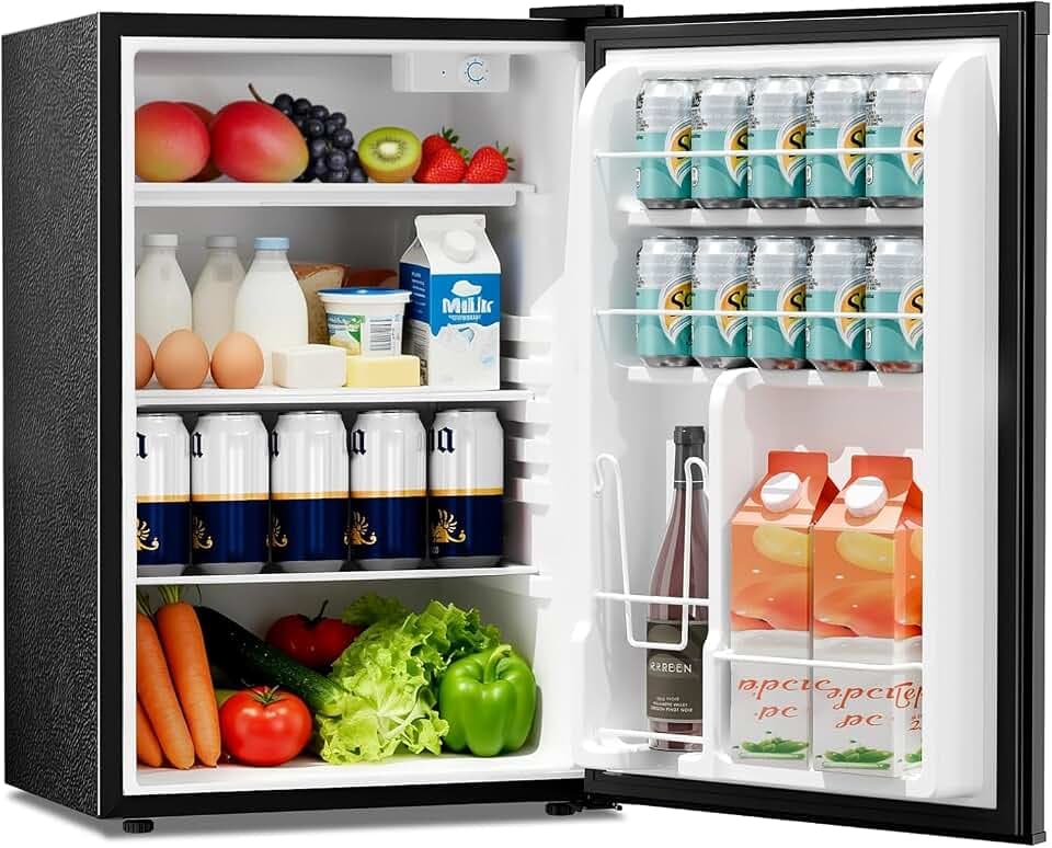 Kismile 4.41Cu Ft Compact Refrigerator Reversible Single Door Mini Fridge