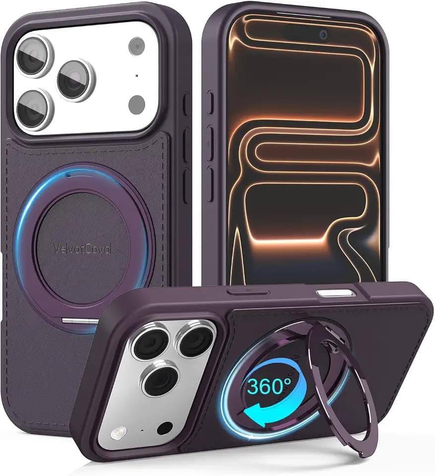 for iPhone 17 Pro Max /18 Pro Max Case with Stand, 360 Spin Magnetic Ring