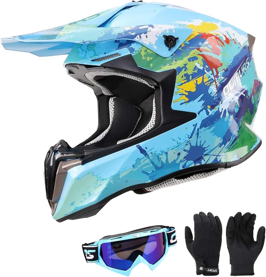 OUMURS Dirt Bike Helmet for Kids DOT Certified, Full Face Motocross Helmets
