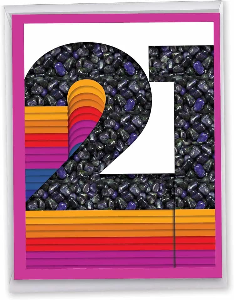 NobleWorks Big 21st Milestone Birthday Notecard Bold J6110PMBG