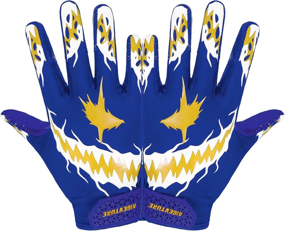 AIGEVTURE Youth Football Gloves Kids Receiver Gloves Sticky Football Gloves for Boys Girls