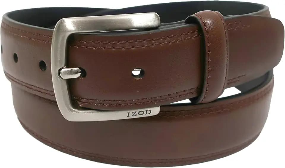 IZOD Boys Leather Belt - 1 3/16" Wide, for Casual, School, and Dress Wear