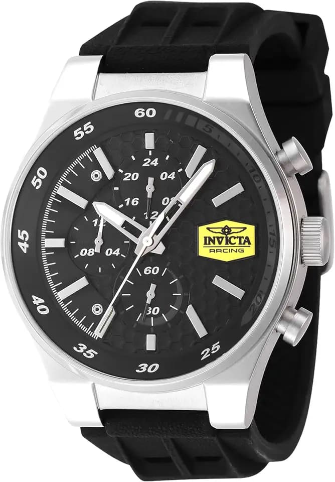 Invicta Racing Men 44mm Stainless Steel Steel Black dial VD38 Quartz