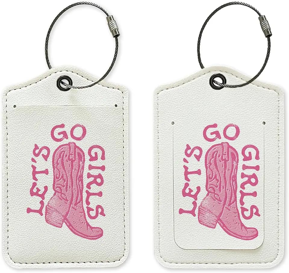 Preppy Pink Luggage Tag, Western Cowgirl Luggage Tags for Suitcases