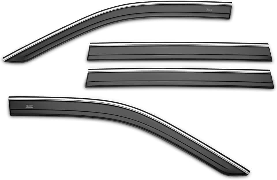 Husky Liners Low Profile Ventvisor Rain Guards | Fits 2025-2026 Buick Enclave, 2024-2026 GMC Acadia | Front & Rear, 4-pc Smoke w/Chrome Trim - 2884072