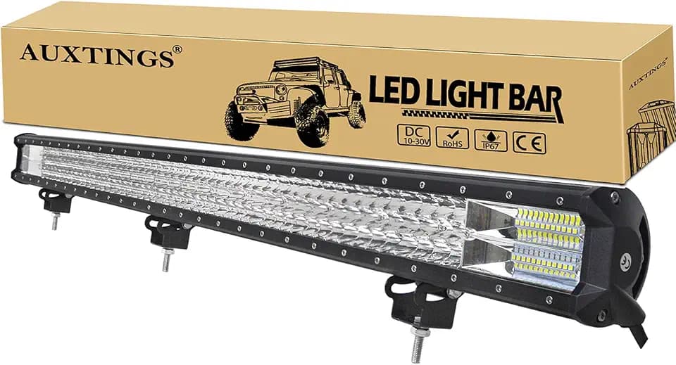 AUXTINGS 45 inch 612W LED Light Bar Triple Row Spot Flood Combo Beam Off Road Lights Waterproof Work Light for Trucks SUV ATV UTV Boat Lights, 12V 24V